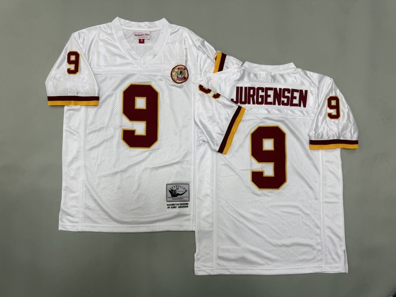Men 2025 Washington Redskins #9 Jurgensen white Throwback Limited NFL Jersey style 001